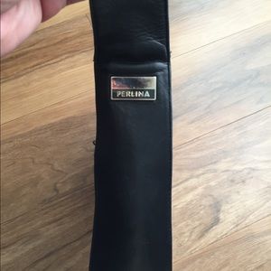 Perlina Black Leather Purse